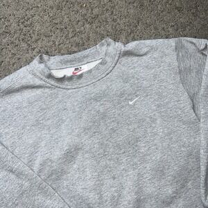 Vintage 90s Nike Embroidered Swoosh Crewneck Sweatshirt Grey Women's Small USA